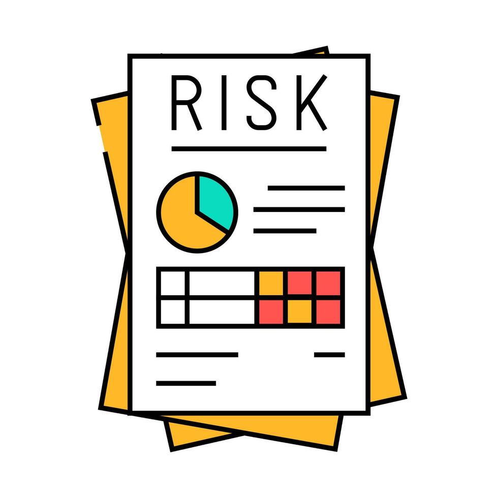 reporting risk icon color illustration vector