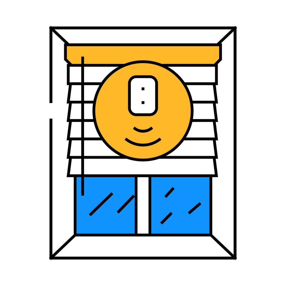 smart window blinds home icon color illustration vector