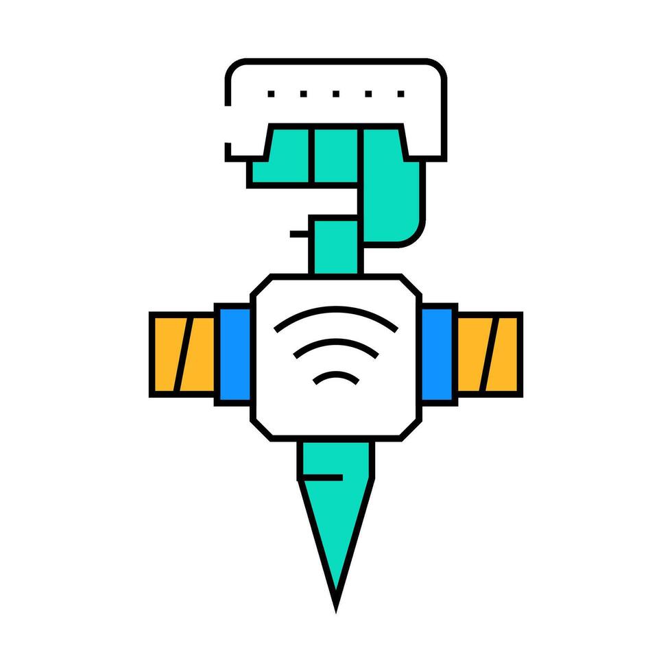 smart lawn sprinkler home icon color illustration vector