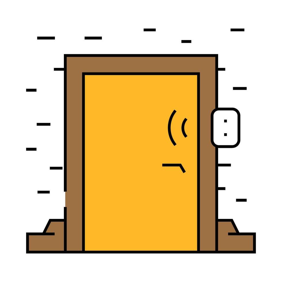smart door sensor home icon color illustration vector