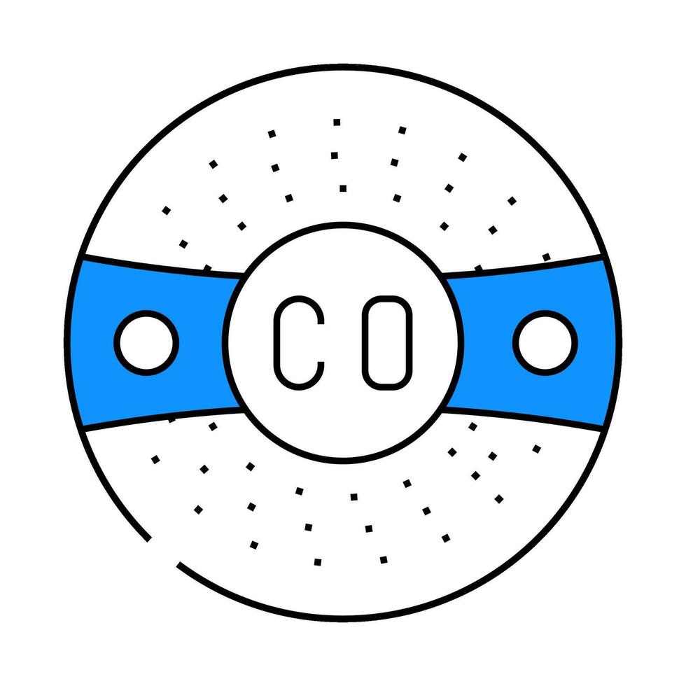 smart carbon monoxide detector home icon color illustration vector