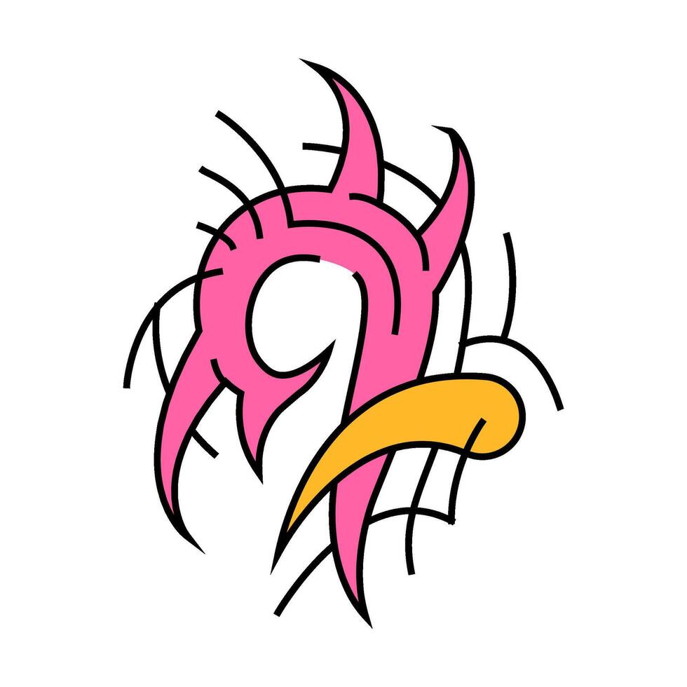 tribal tattoo art vintage icon color illustration vector