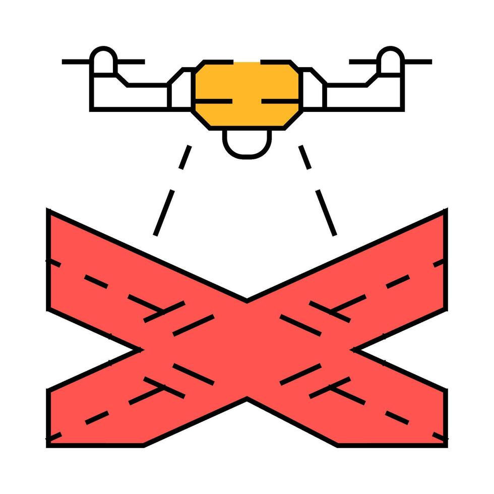 traffic monitoring drone icon color illustration vector