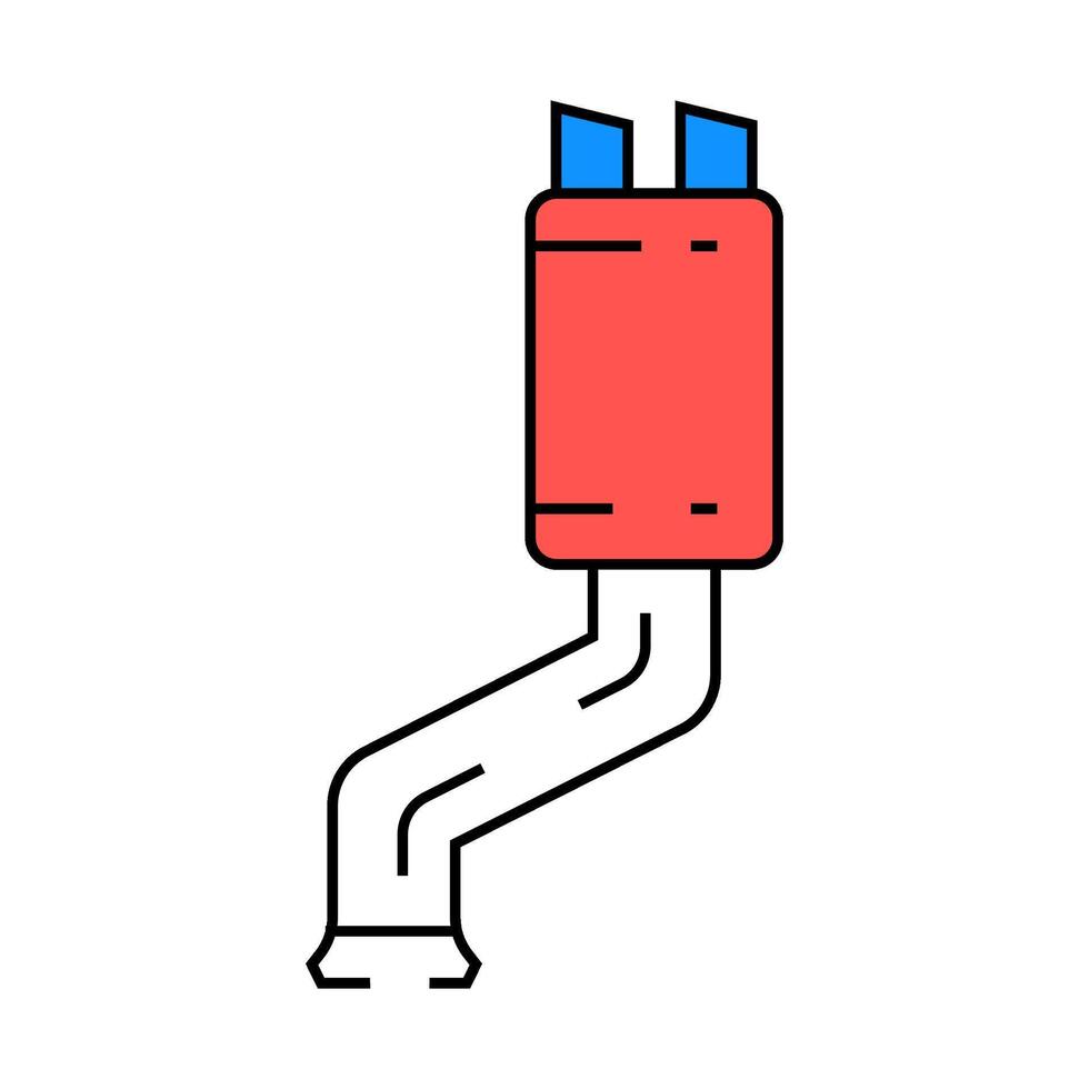 muffler repair car mechanic icon color illustration vector