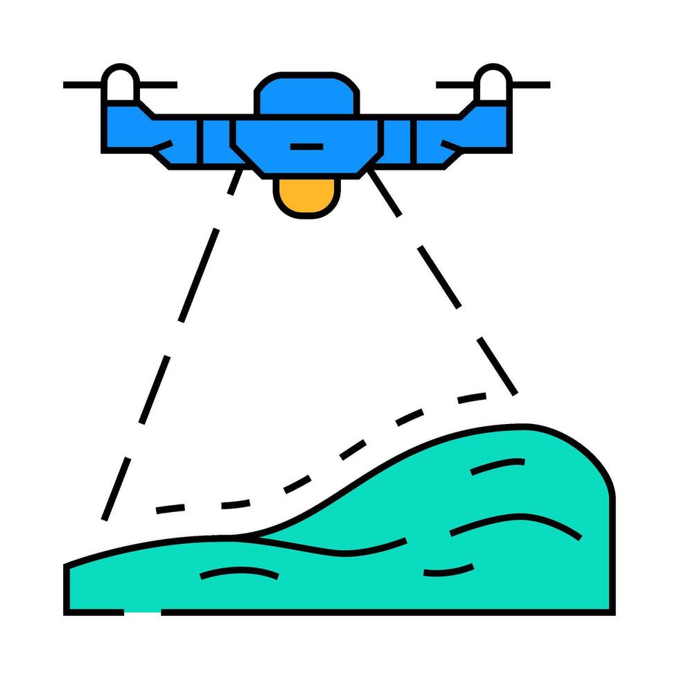 environmental survey drone icon color illustration vector