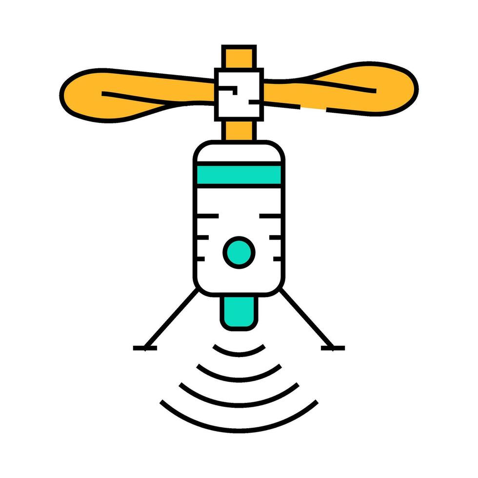 telecommunication drone icon color illustration vector