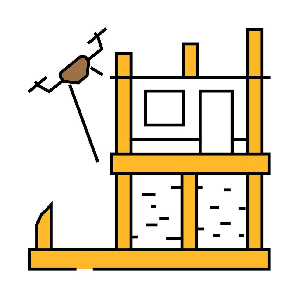 construction site drone icon color illustration vector