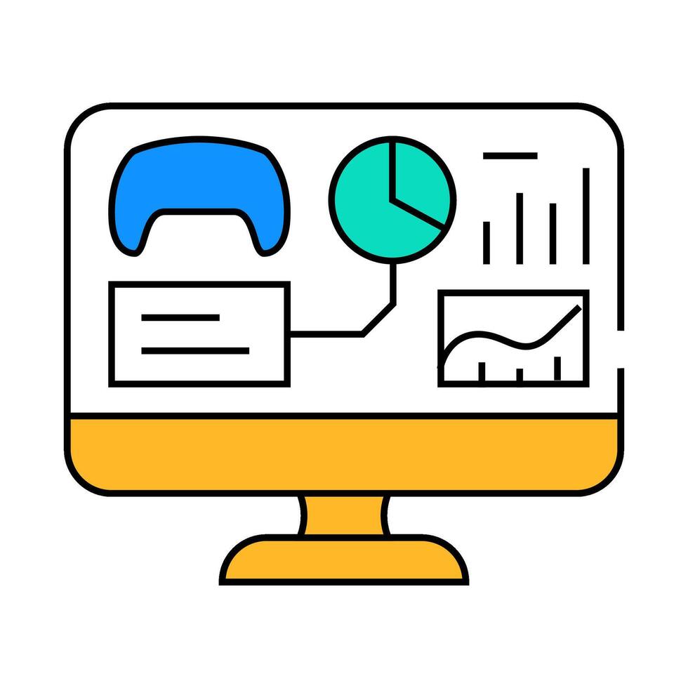 analytics game development icon color illustration vector