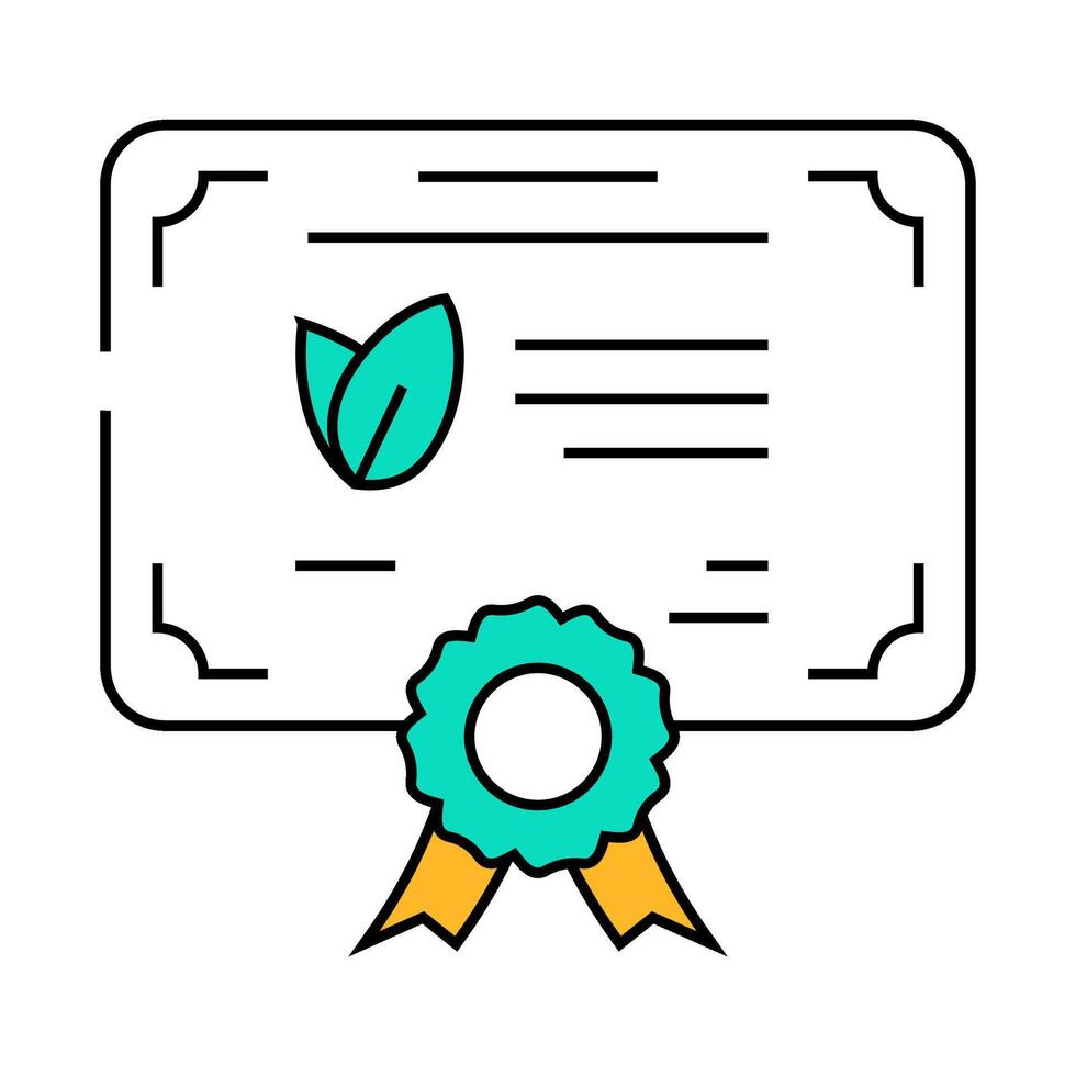certification green living icon color illustration vector