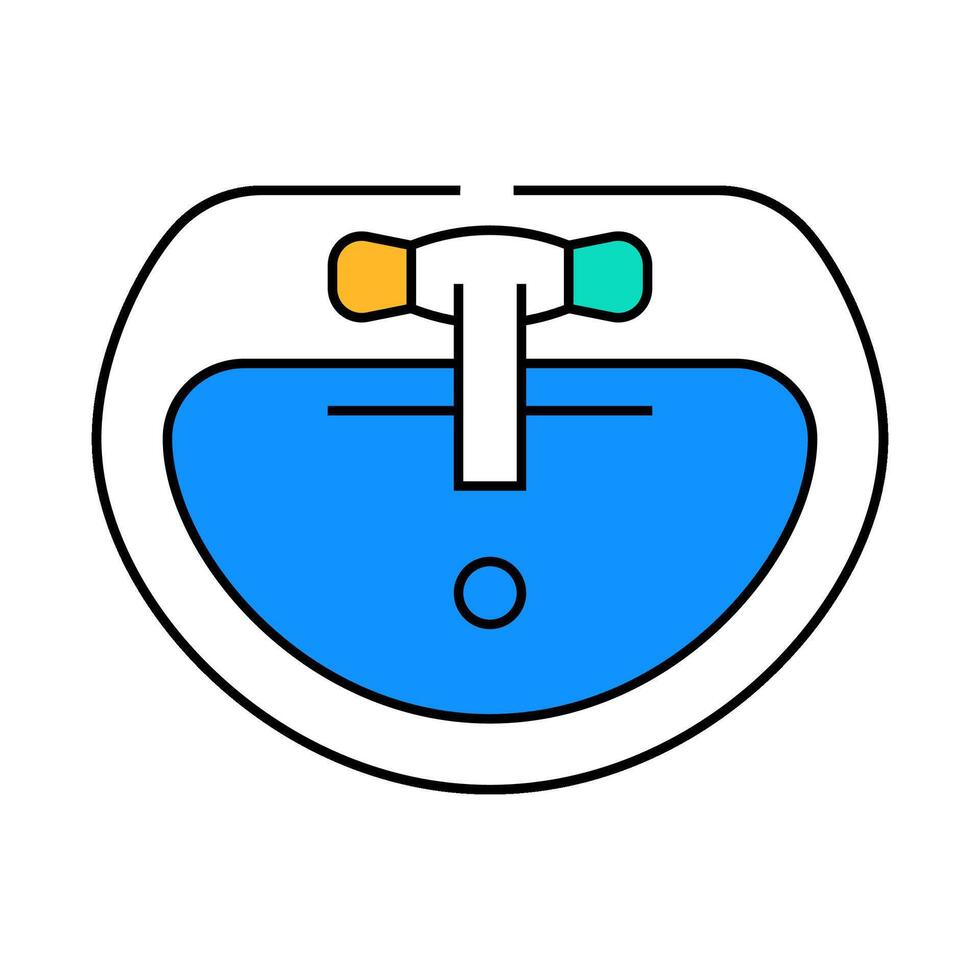 sink top view icon color illustration vector