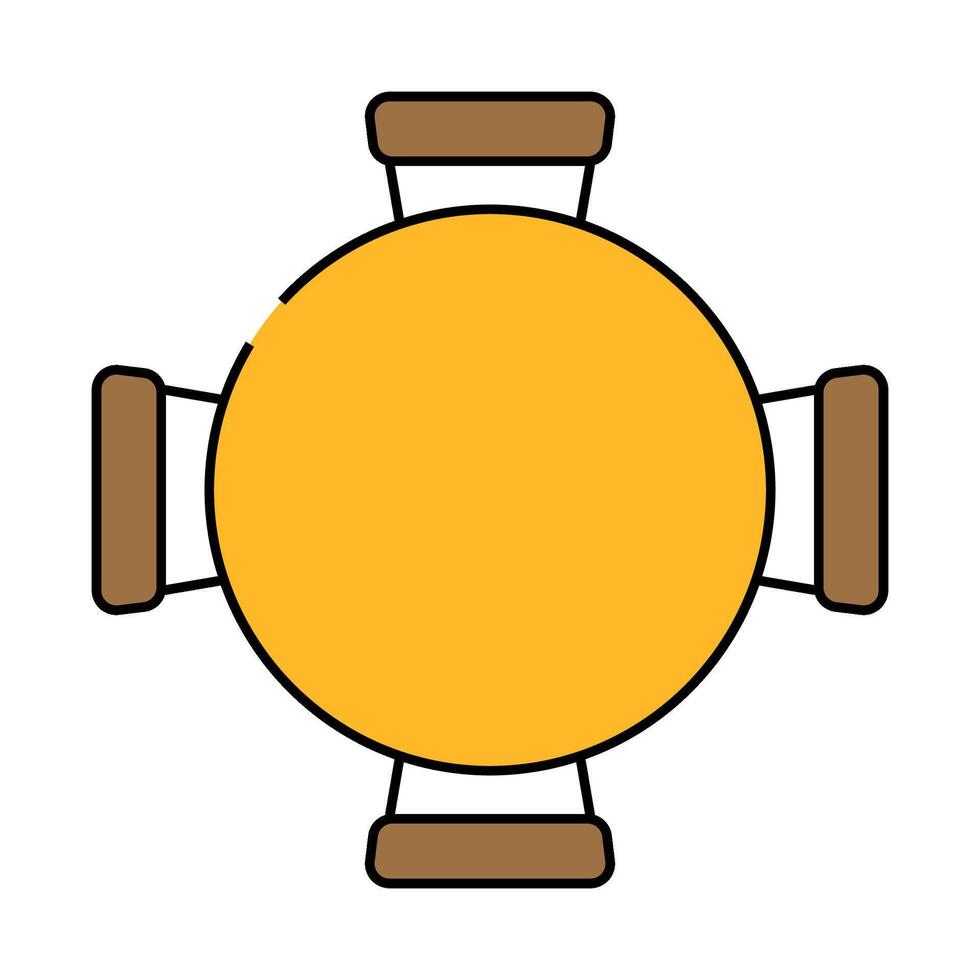 round table chair top view icon color illustration vector