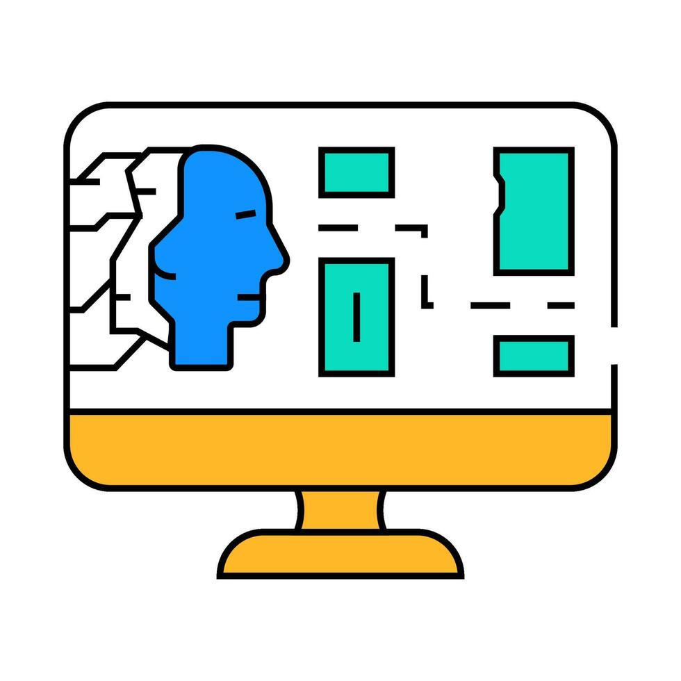 ai routing autonomous delivery icon color illustration vector