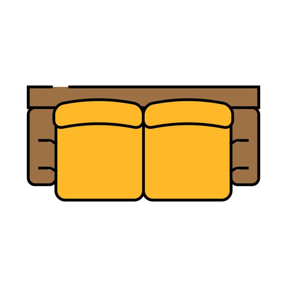 sofa two sections top view icon color illustration vector