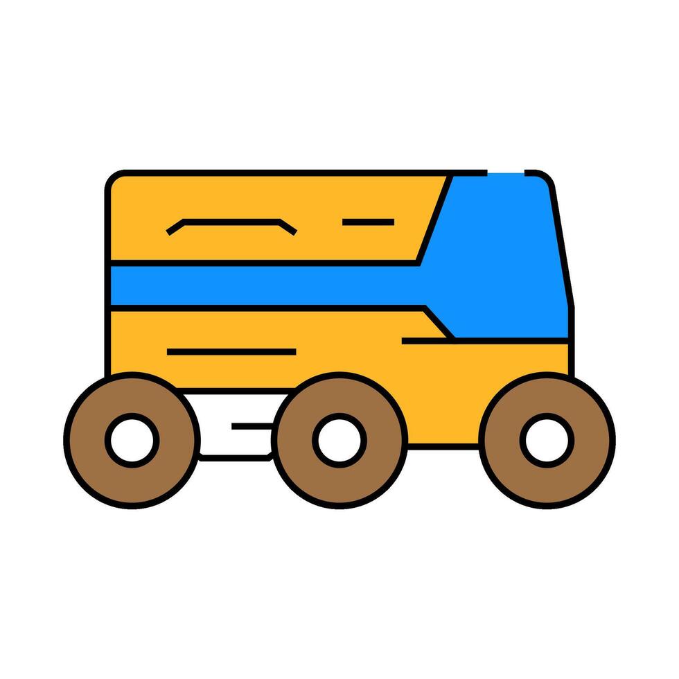 robot courier autonomous delivery icon color illustration vector