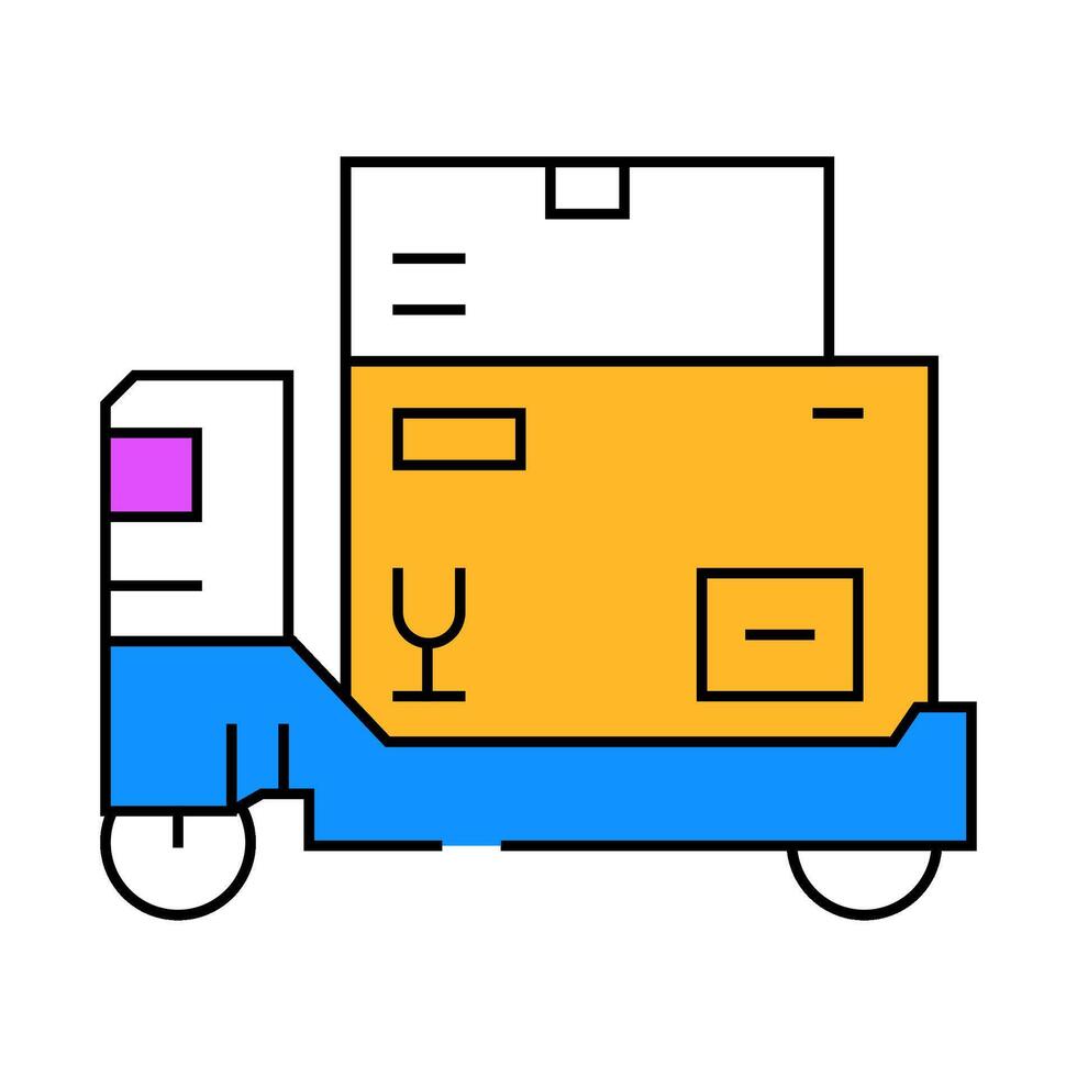 package loading autonomous delivery icon color illustration vector
