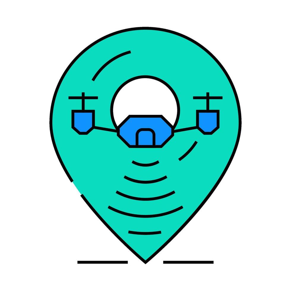 gps navigation autonomous delivery icon color illustration vector