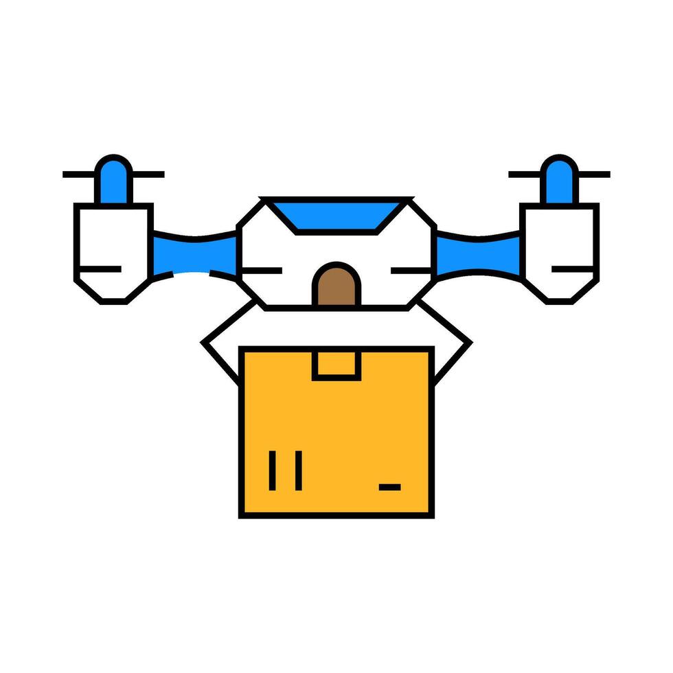 delivery drone icon color illustration vector