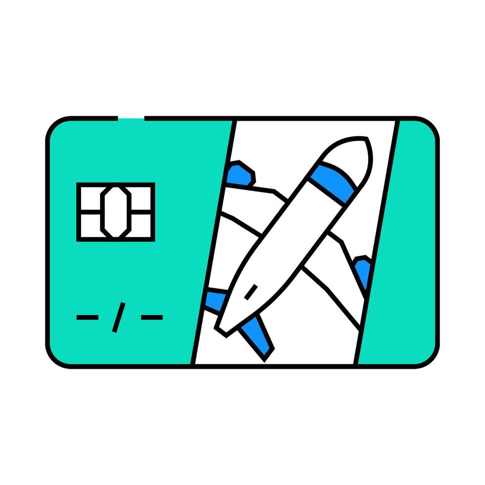 airline miles bank payment icon color illustration vector