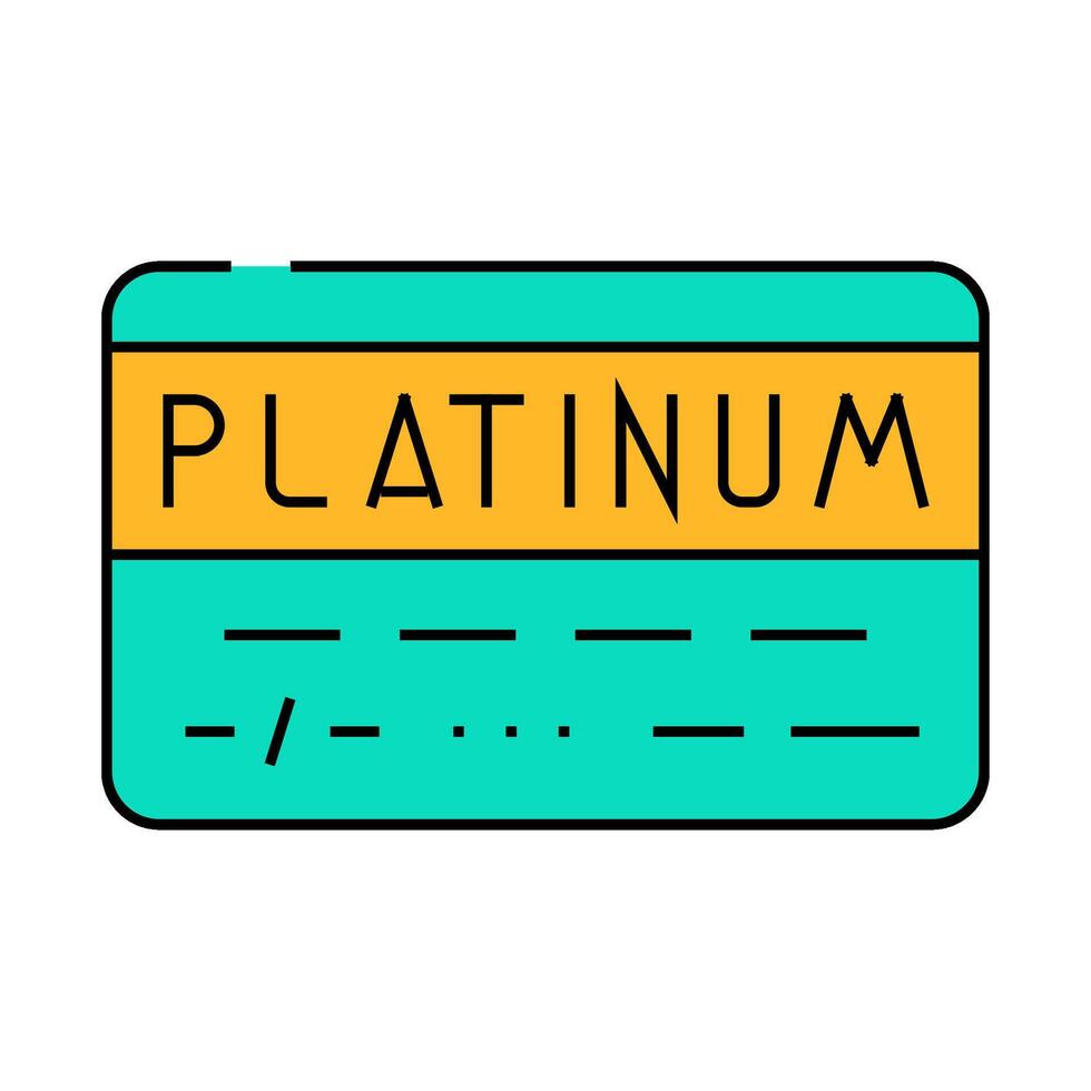 platinum card bank payment icon color illustration vector