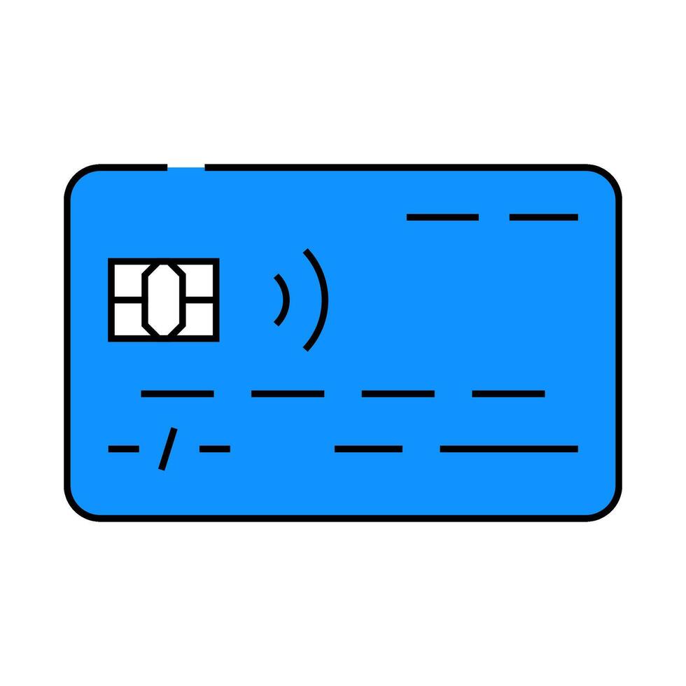 credit card front bank payment icon color illustration vector