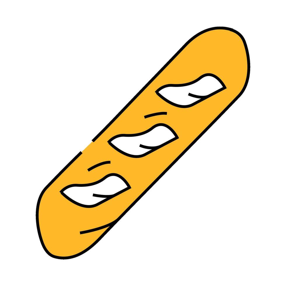 baguette french cuisine icon color illustration vector