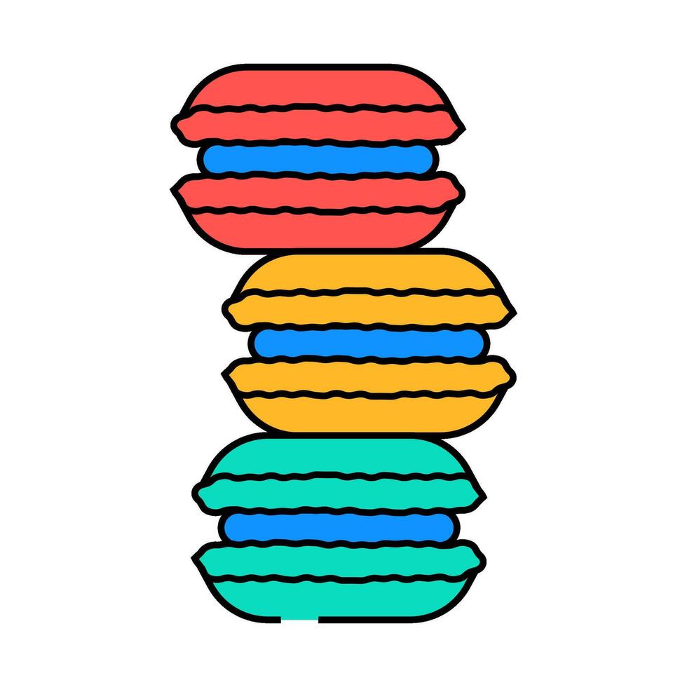 french macarons cooking icon color illustration vector