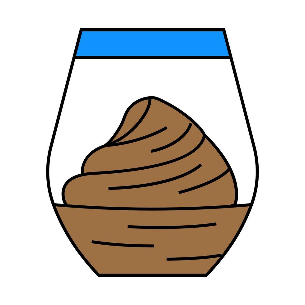 french cuisine chocolate mousse icon color illustration vector
