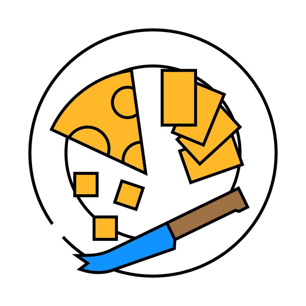 cheese platter french cuisine icon color illustration vector