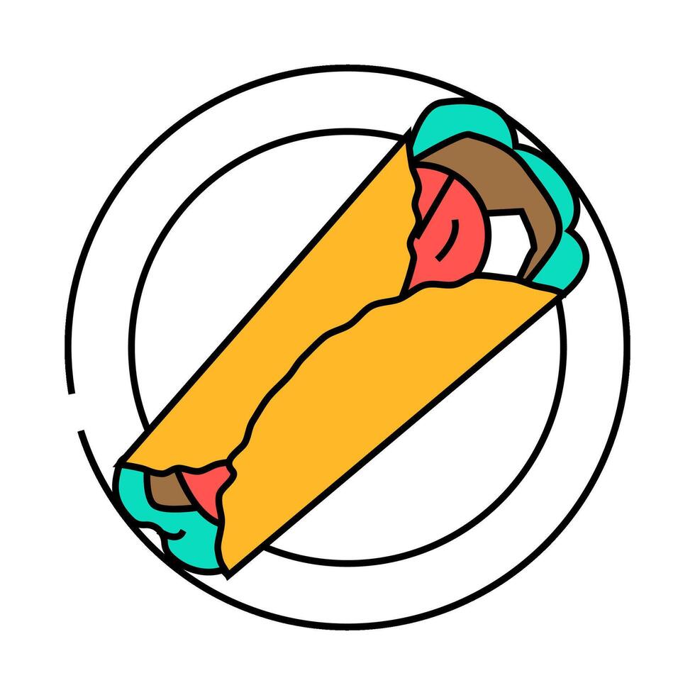 burritos mexican cuisine icon color illustration vector