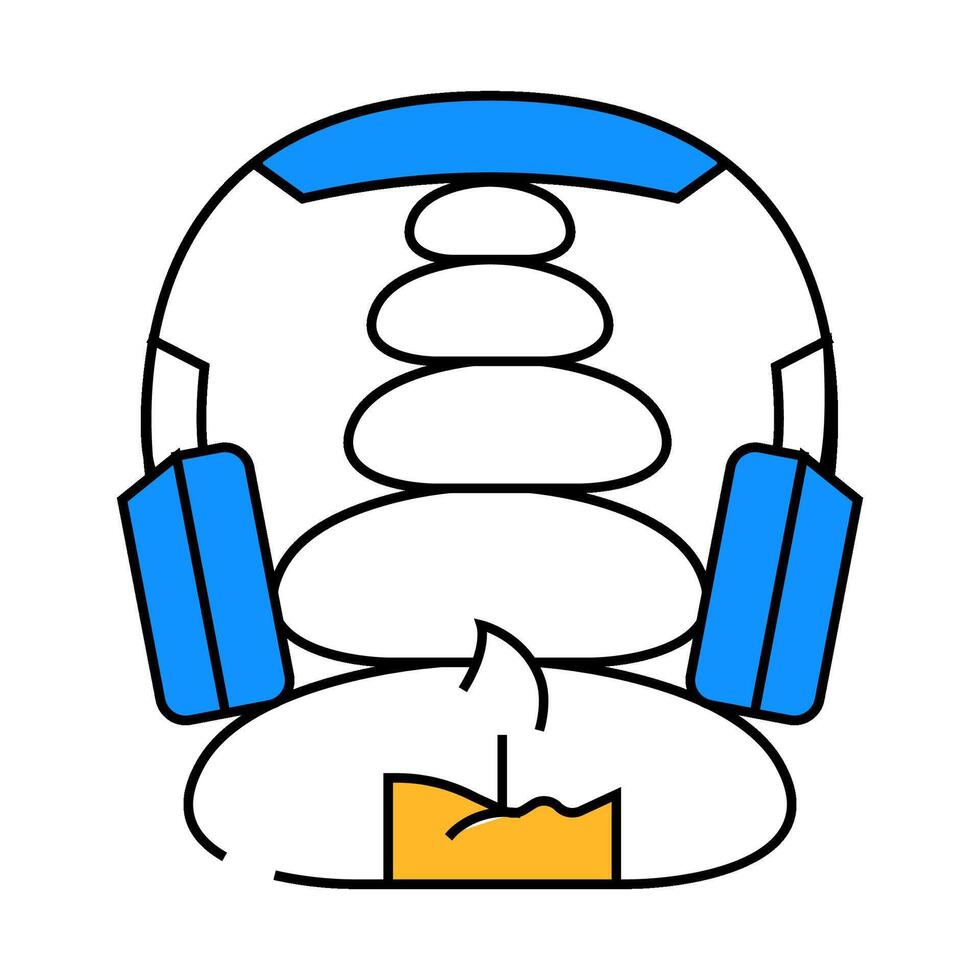 relaxing music sleep night icon color illustration vector