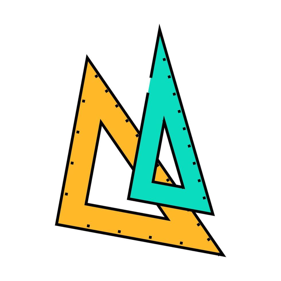 drafting triangle architectural drafter icon color illustration vector