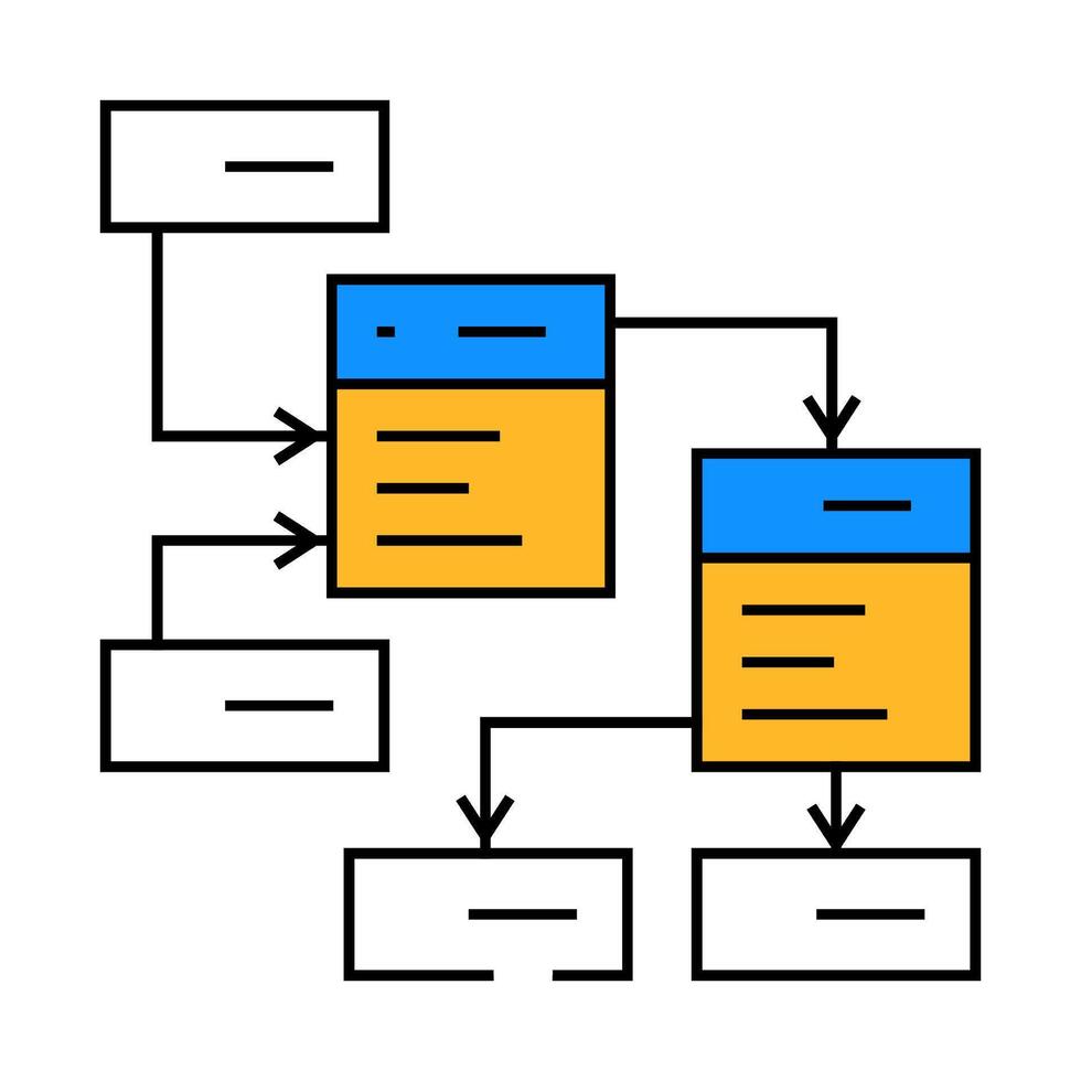 database design icon color illustration vector