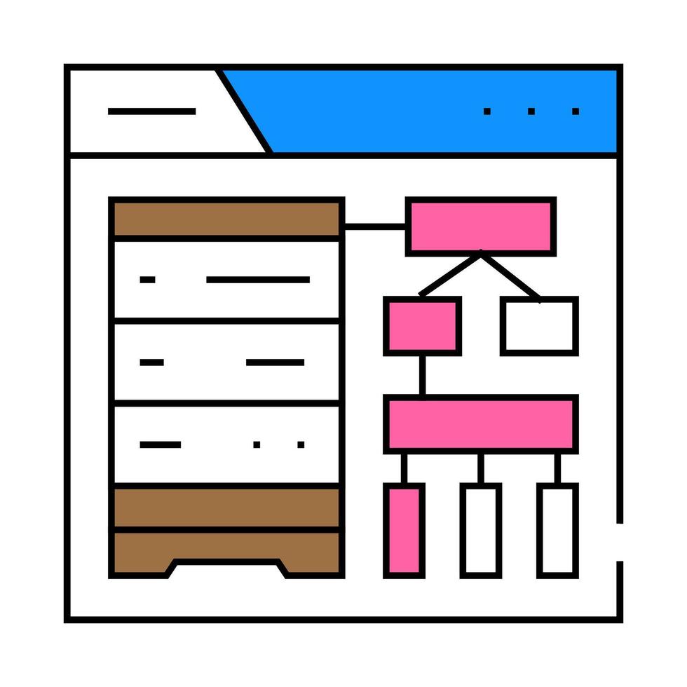 schema development database icon color illustration vector