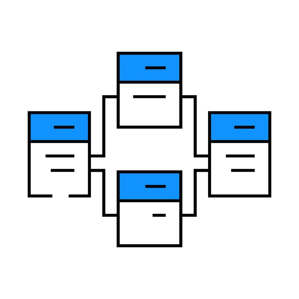 relational database icon color illustration vector