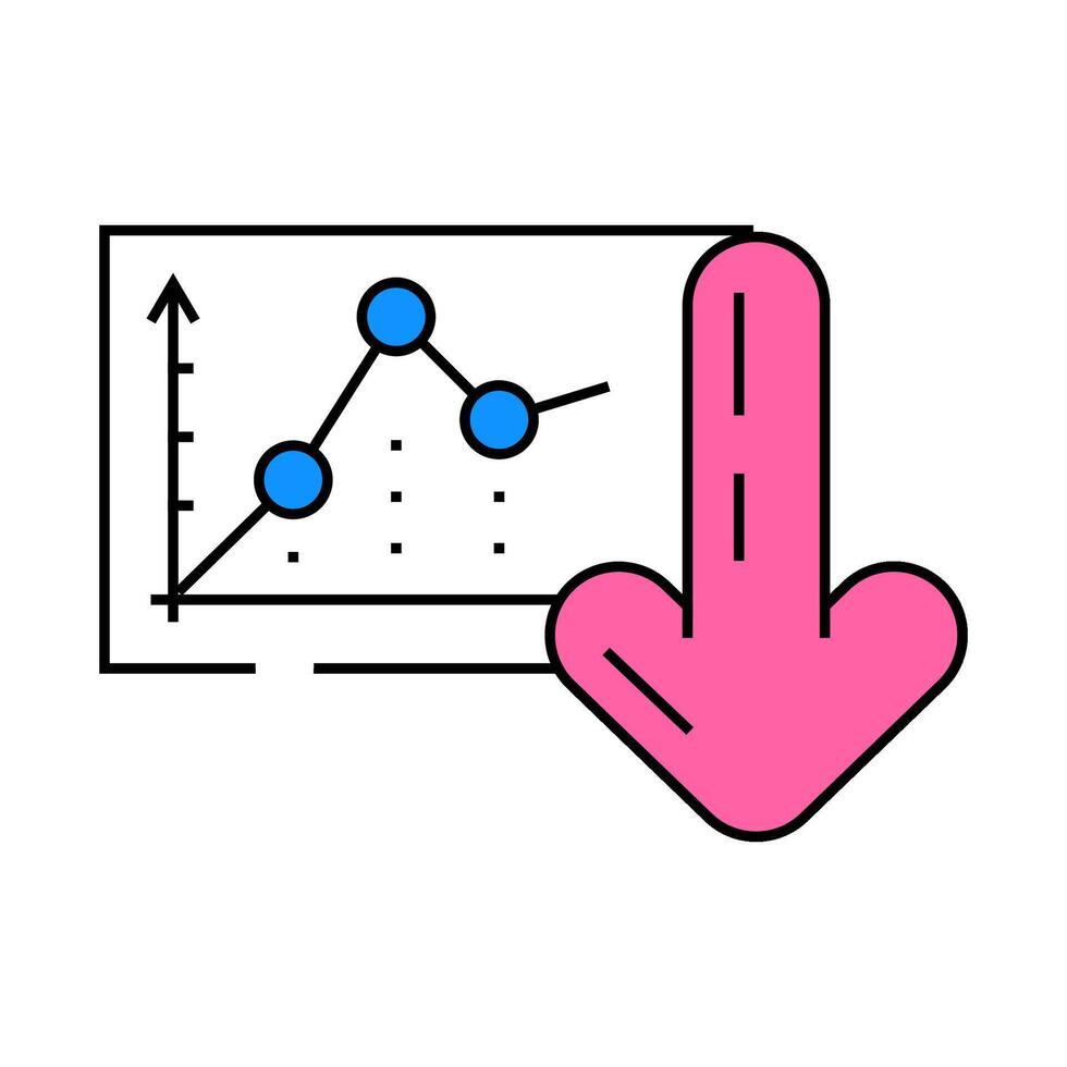 diagram loading statistical data icon color illustration vector