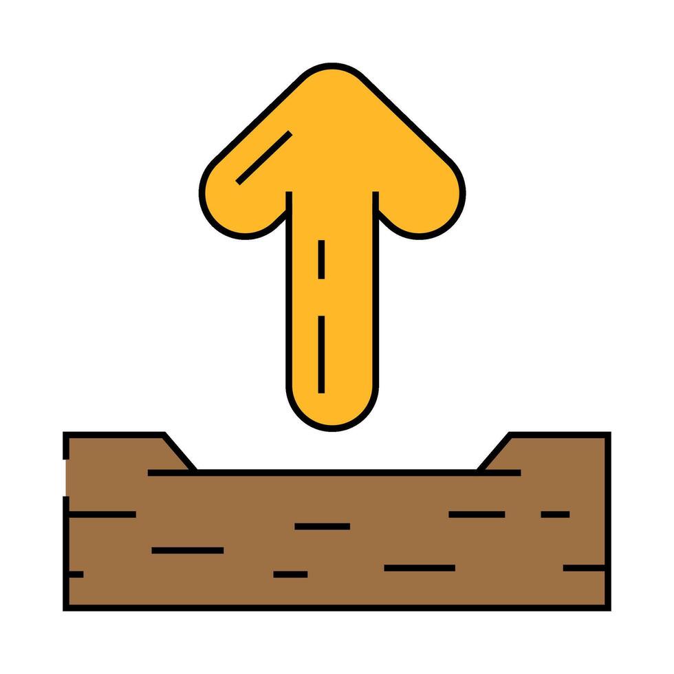 up arrow sending data icon color illustration vector