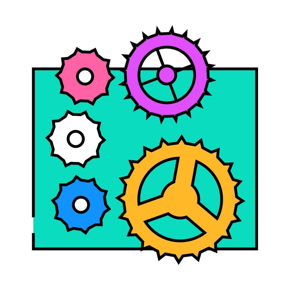 colorful gears fidget toy icon color illustration vector