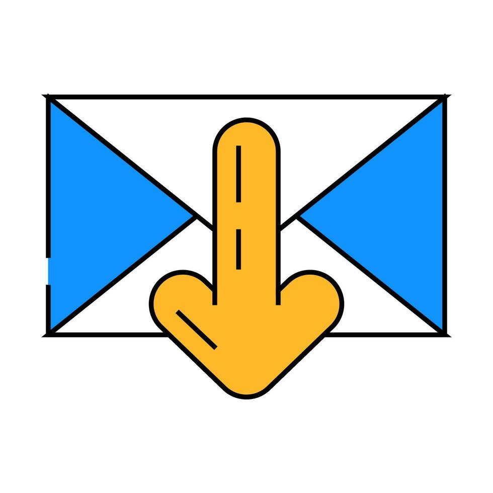 closed envelope downloada message icon color illustration vector