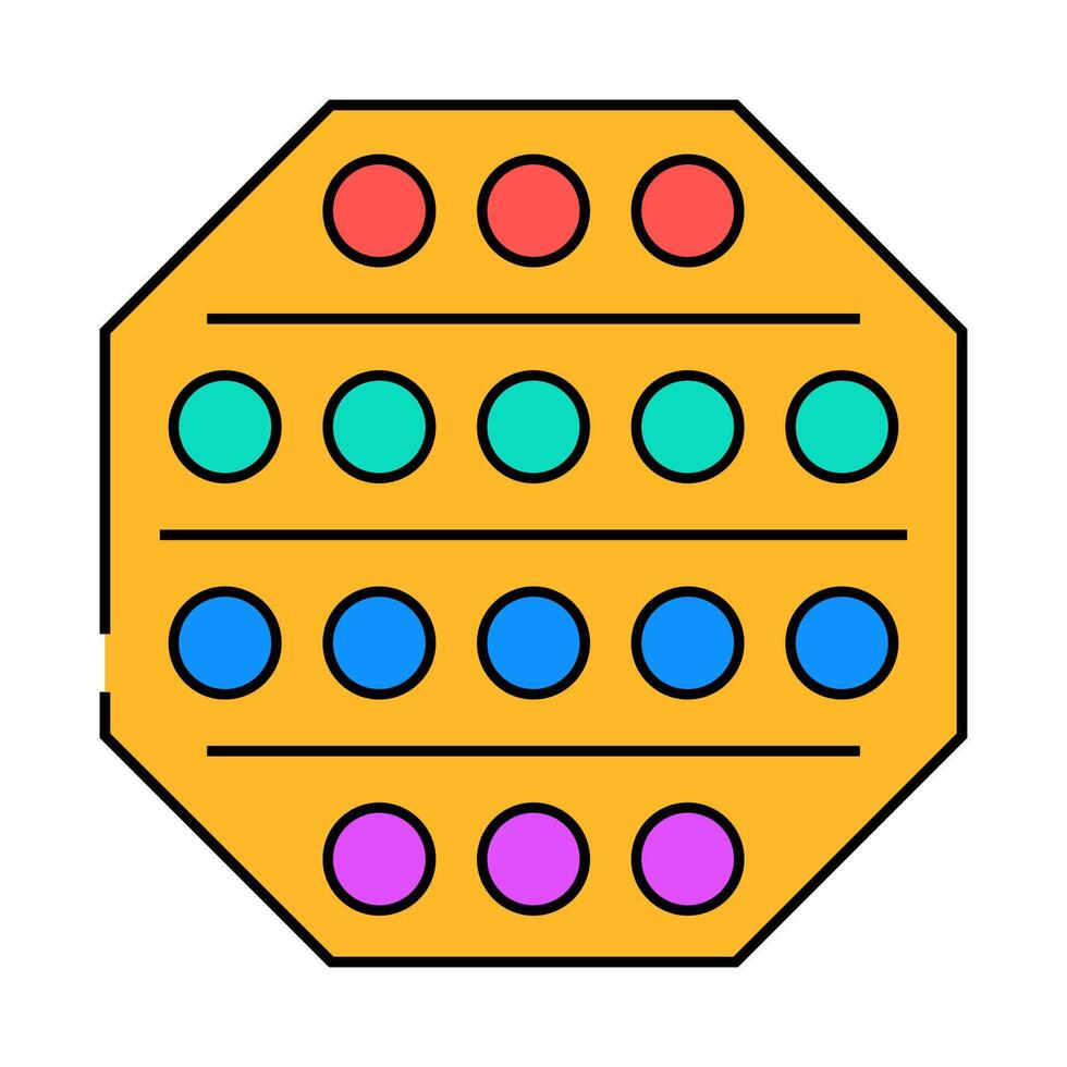 pop bubble fidget toy icon color illustration vector
