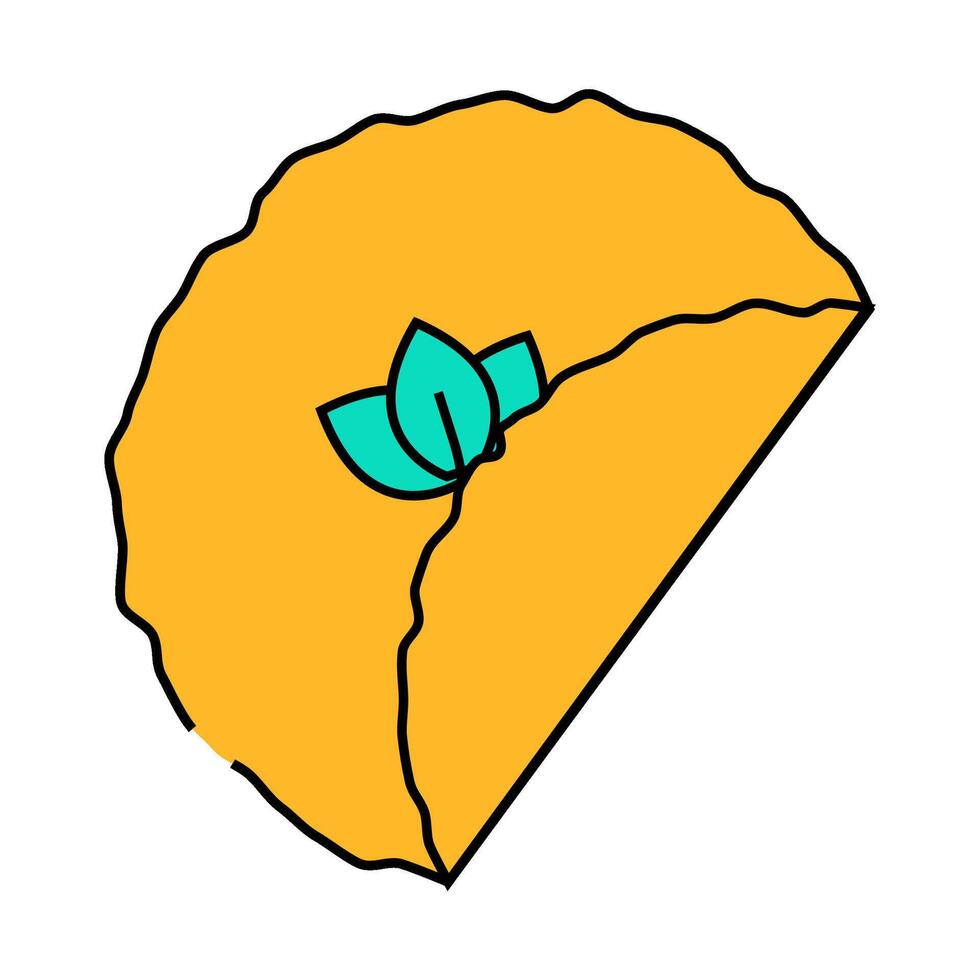 lahmacun tur turkish cuisinekish icon color illustration vector
