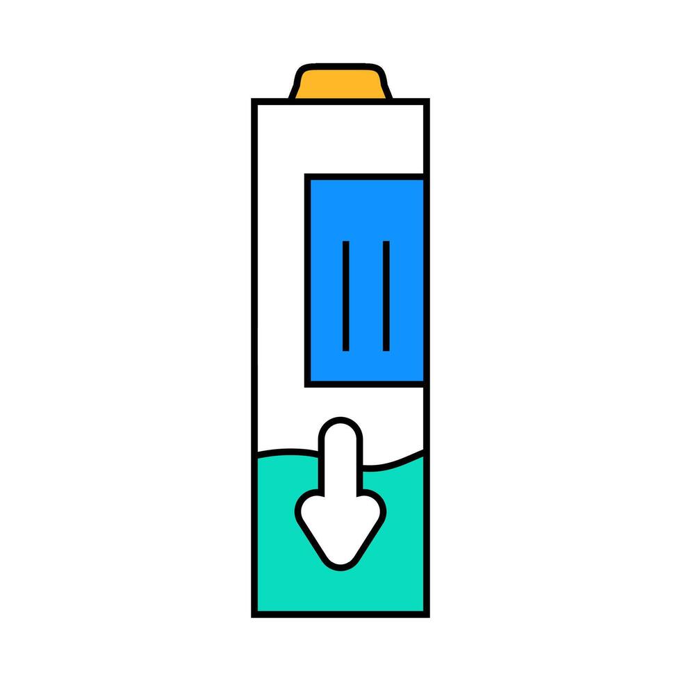 discharging battery icon color illustration vector