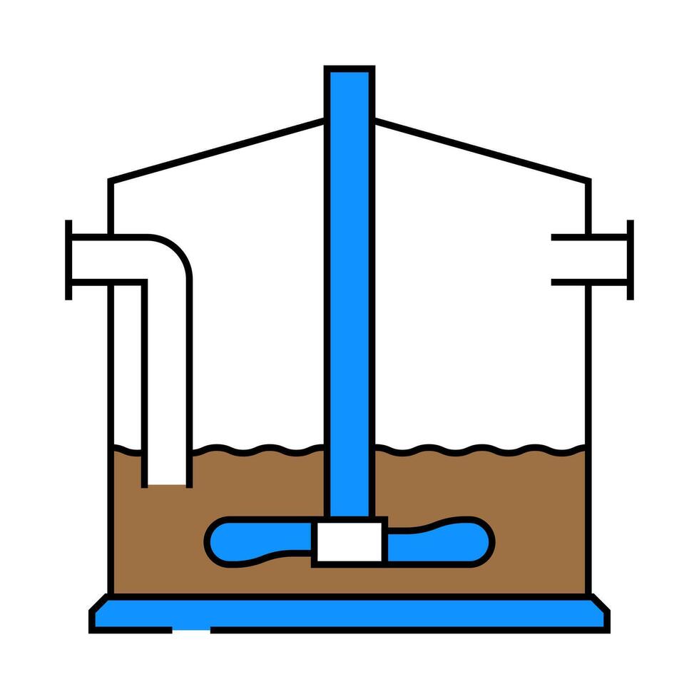 anaerobic digestion biomass energy icon color illustration vector