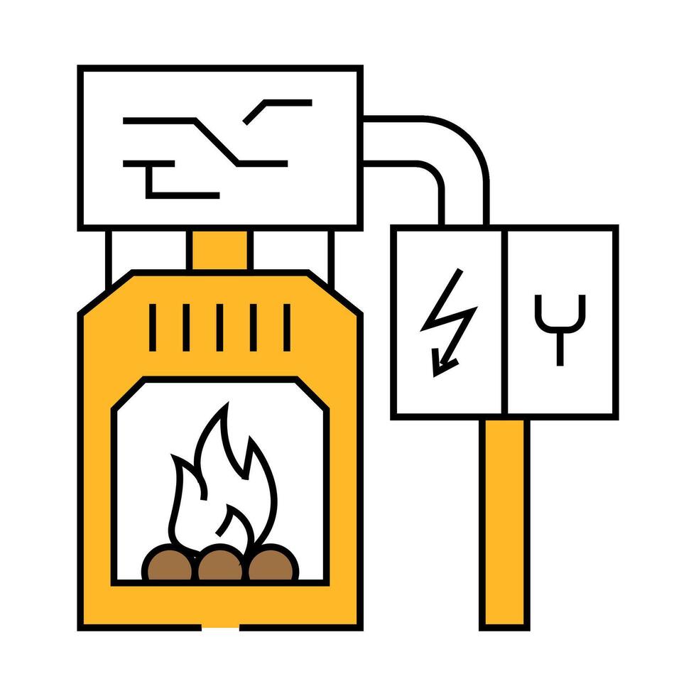combustion biomass energy icon color illustration vector
