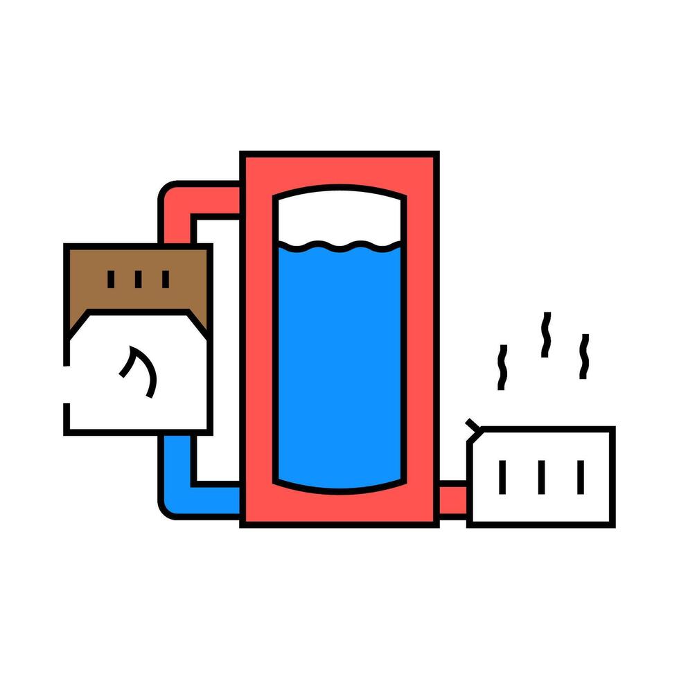 heating system biomass energy icon color illustration vector