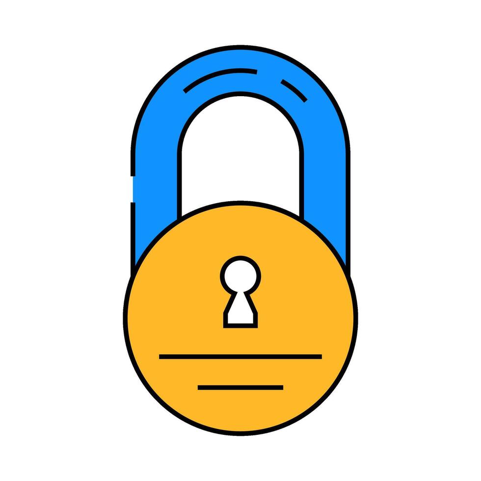 lock close icon color illustration vector