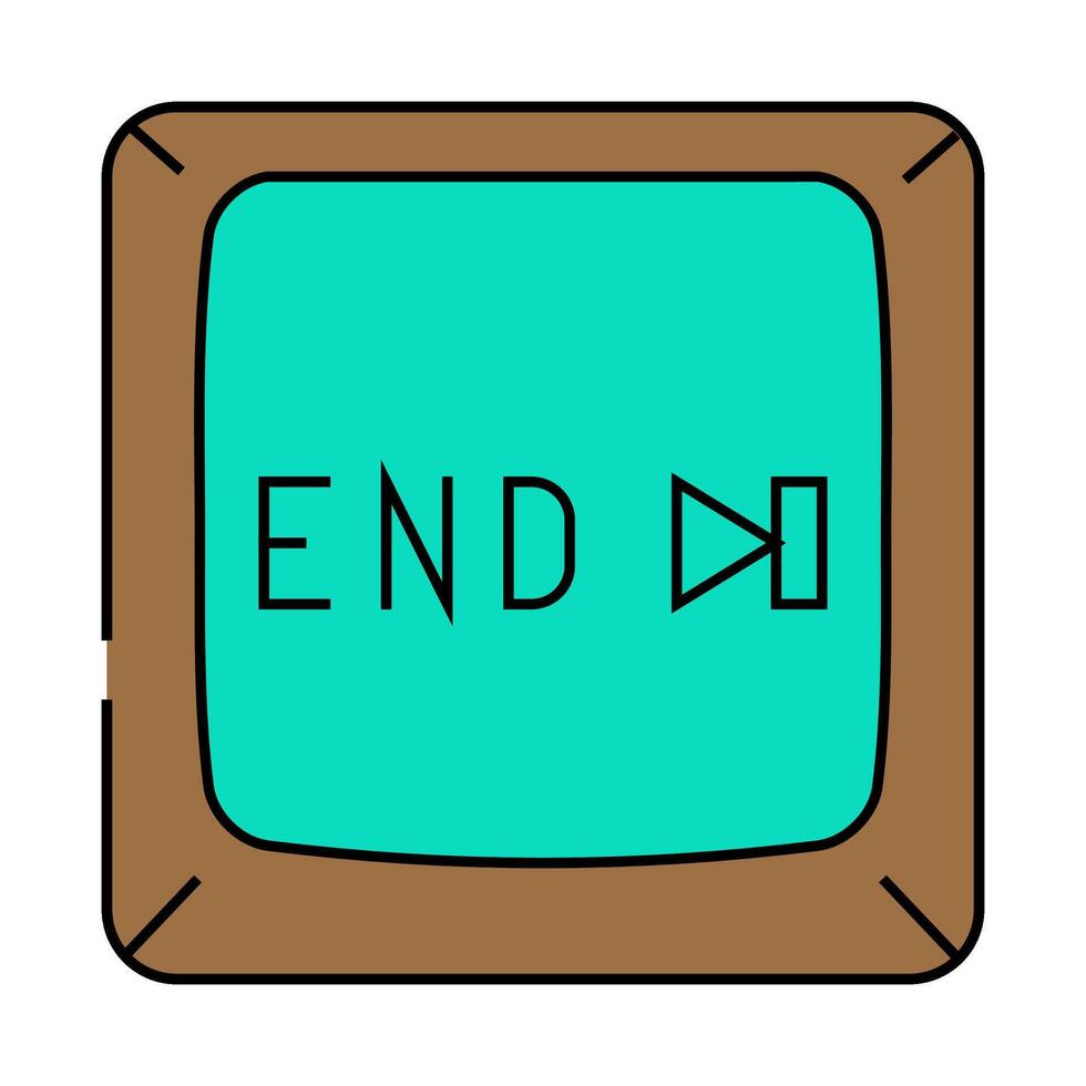 end button icon color illustration vector