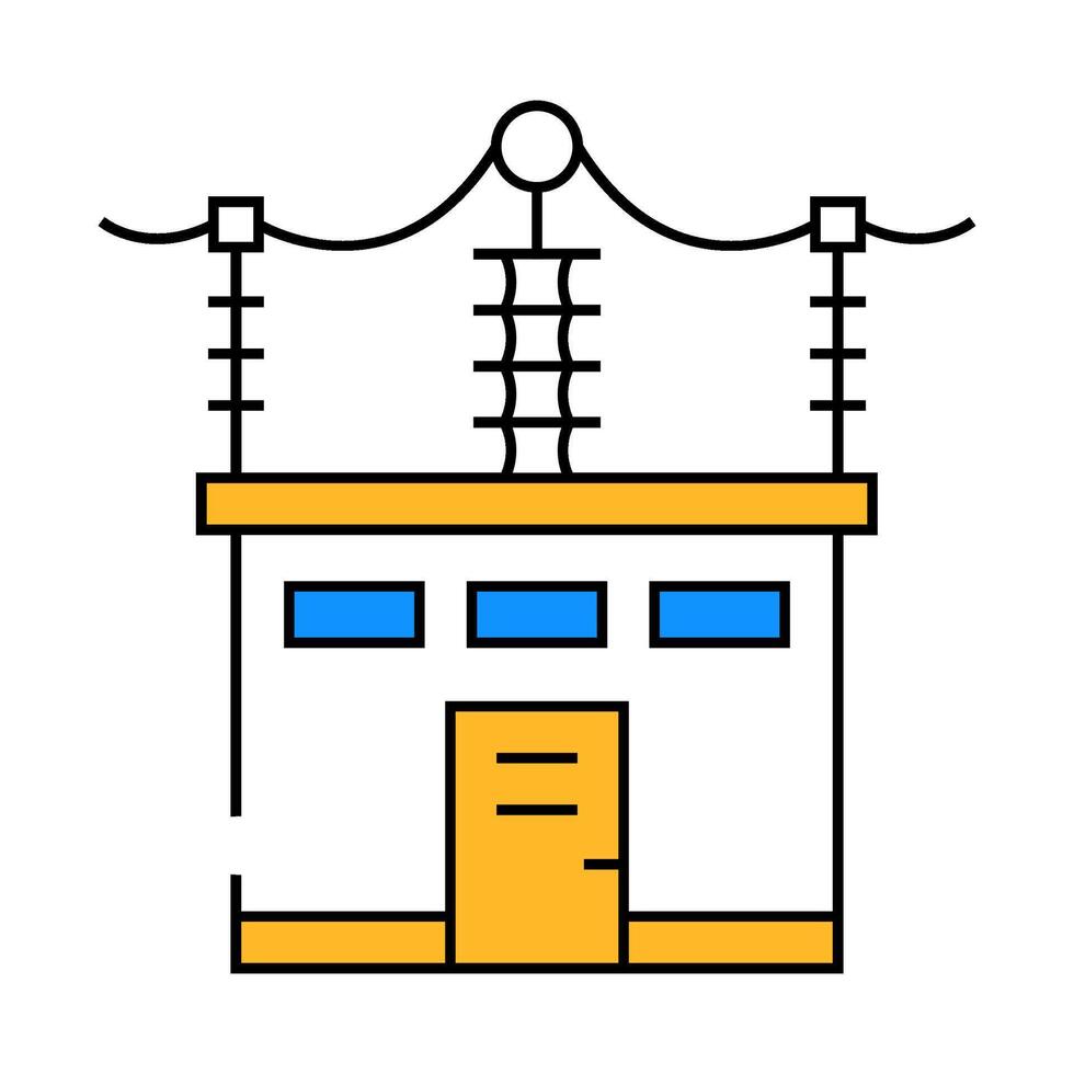 substation electric icon color illustration vector