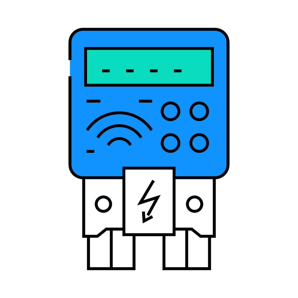 smart meters electric icon color illustration vector