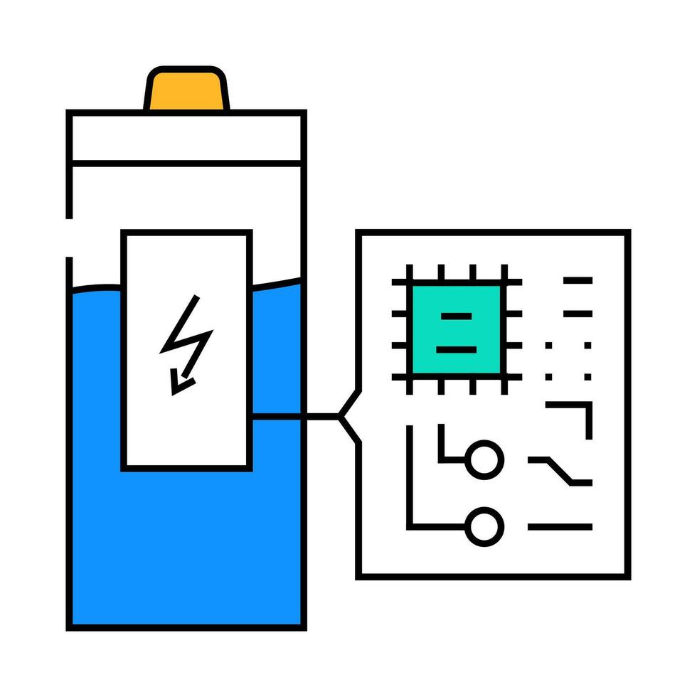 battery management energy icon color illustration vector