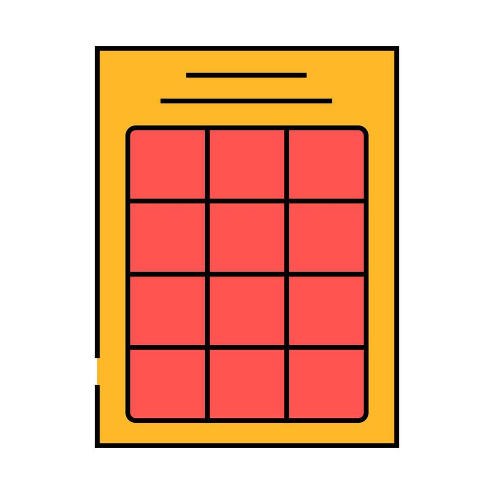calendar grid list icon color illustration vector